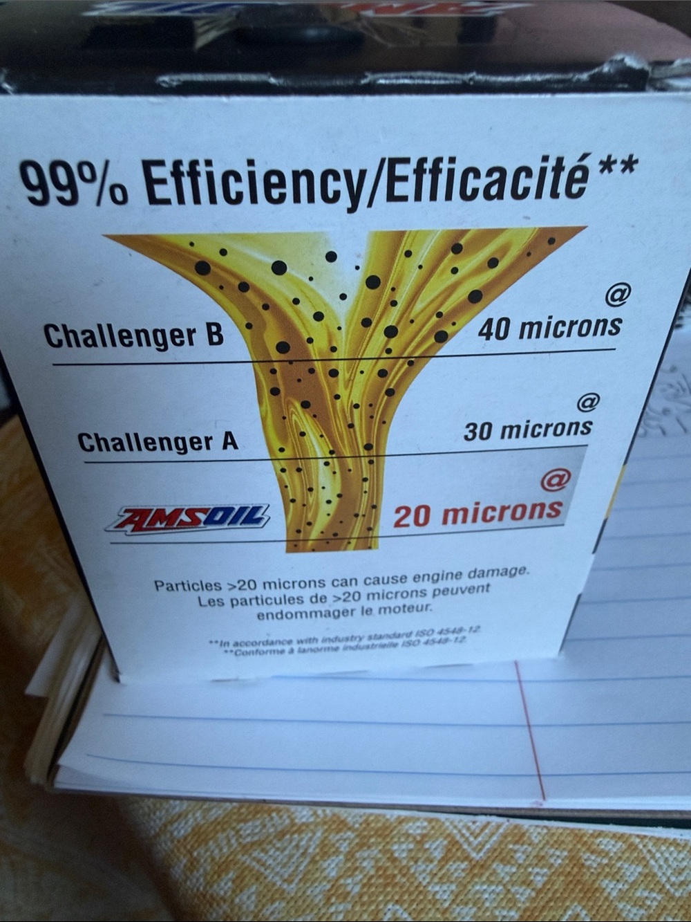 EAOM134 Black & Yellow Motorcycle Oil Filter - Picture 3 of 3